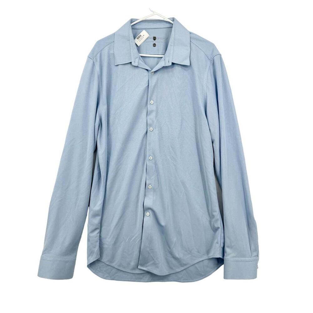 MINISTRY OF SUPPLY Button Up Men’s‎ Size 17-17.5 Apollo Long Sleeve Blue Collard